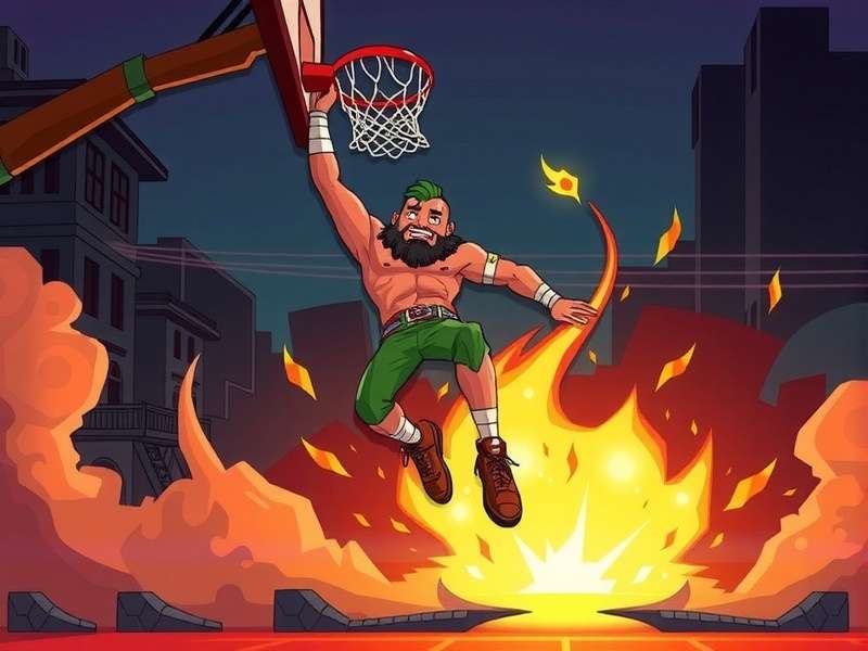Slum Dunk Master character using Desi Power for a special dunk