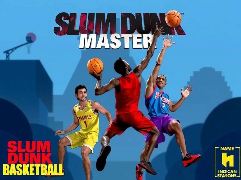Slum Dunk Master game cover featuring Indian street basketball players